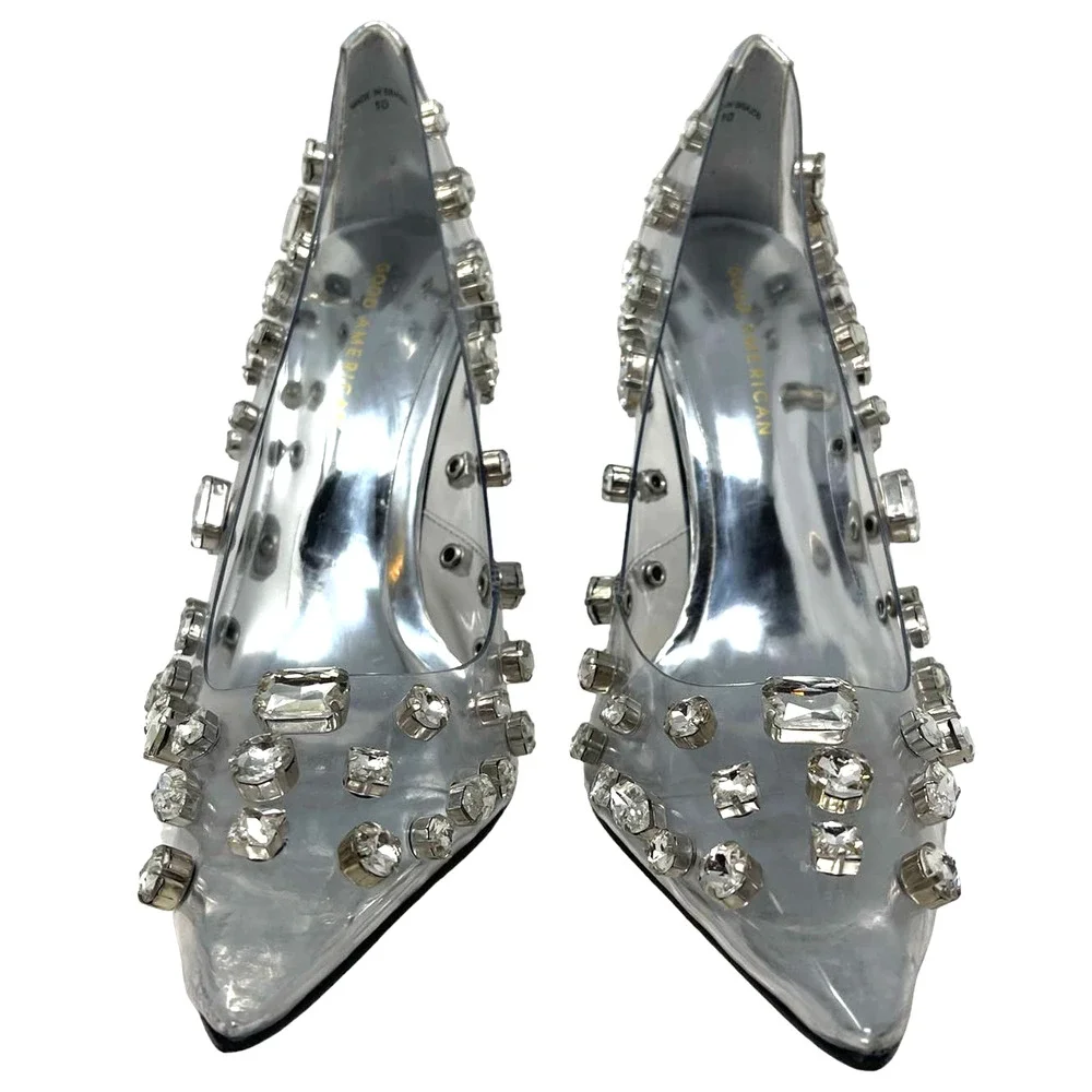 Good‎ American Diamonds Forever Heels Size 10.5 Glass002 GSH008-X - Picture 5 of 12